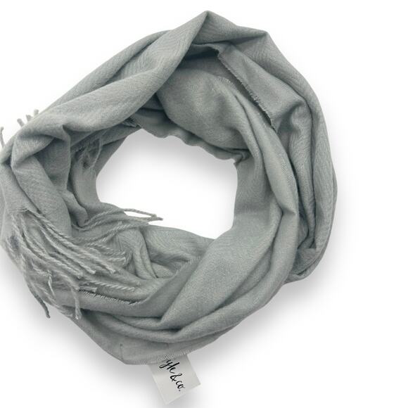 Style & Co Macy Solid Fringe-Trim Scarf Light Gray Plush Soft Rectanlge Grey - Picture 13 of 16